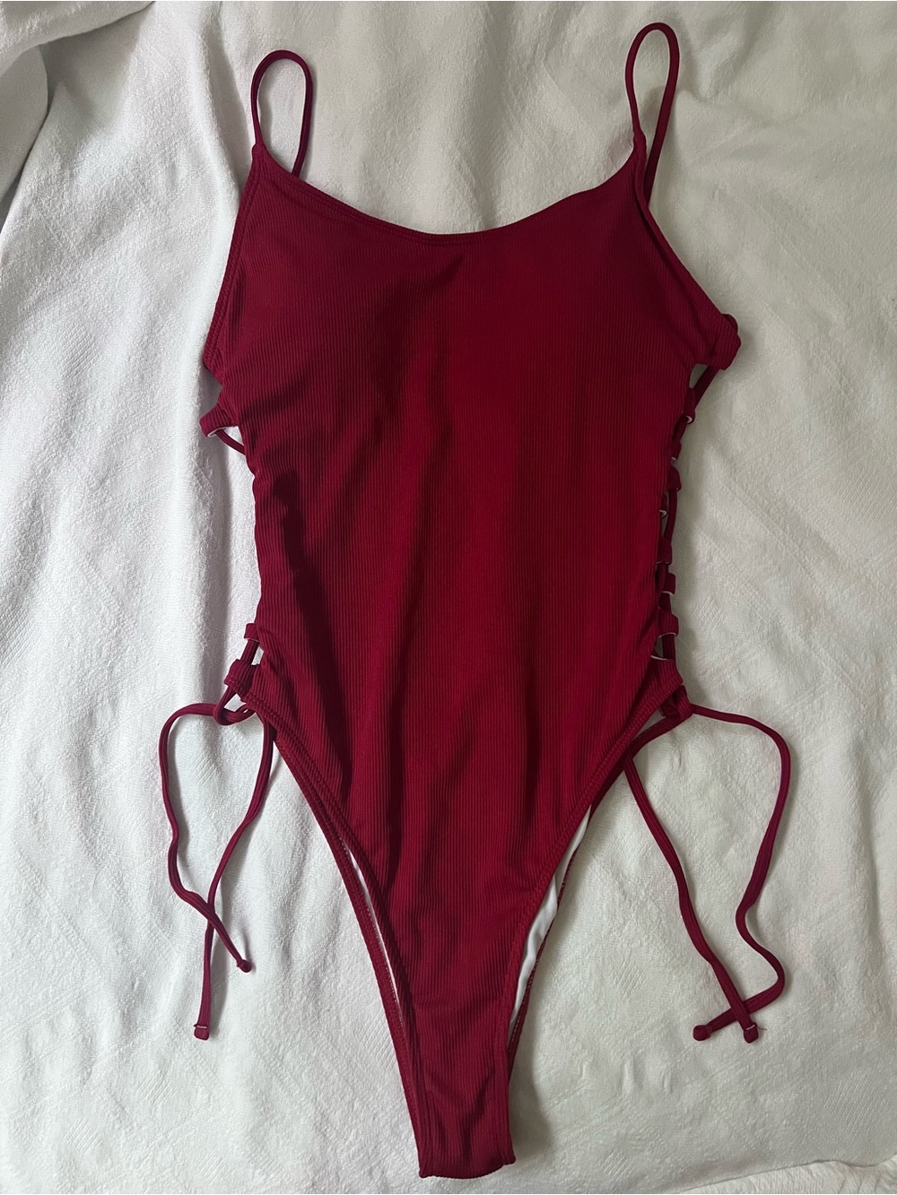 One-Piece Swimsuit with Side Tie Detail